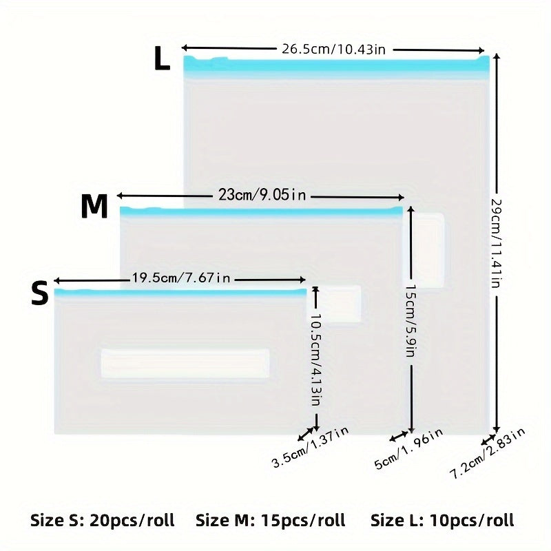 10/15/20 шт. пластиковых запечатанных мешков для хранения продуктов с застежкой-молнией для фруктов, круп, овощей, мяса