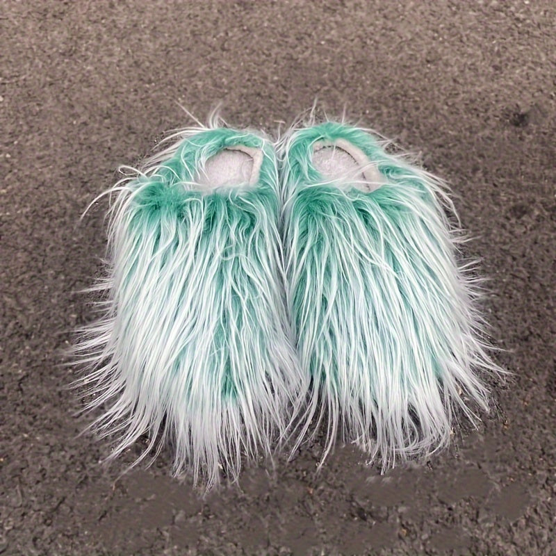 Ayollar uchun sun'iy junli uy ichki shippaklar, yumshoq mato oyoq kiyimlari bilan qulay va issiq