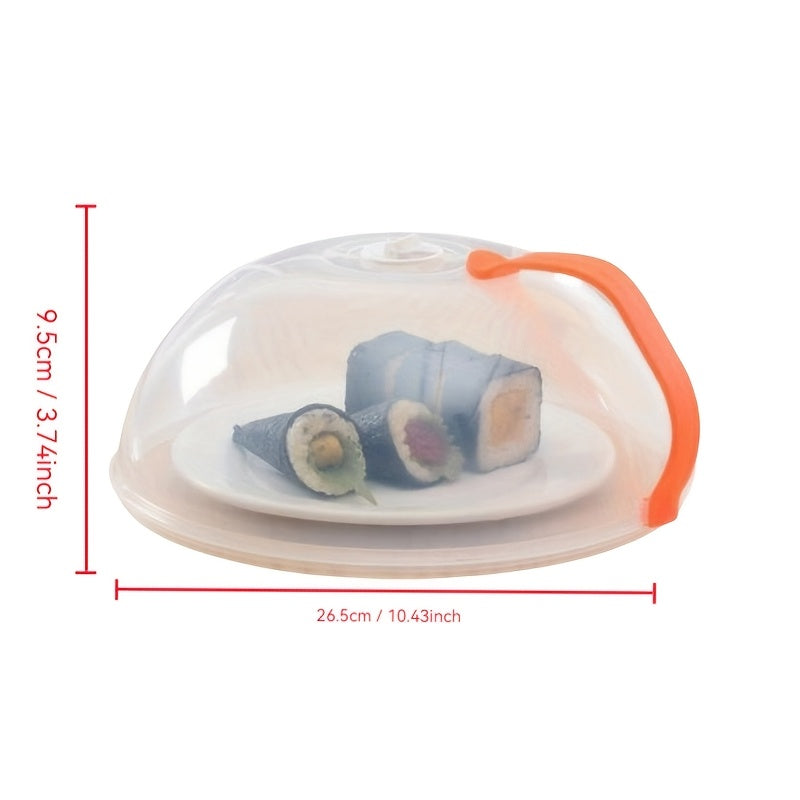 Two Reusable Microwave Splash Covers Clear Heat-Resistant Food Covers