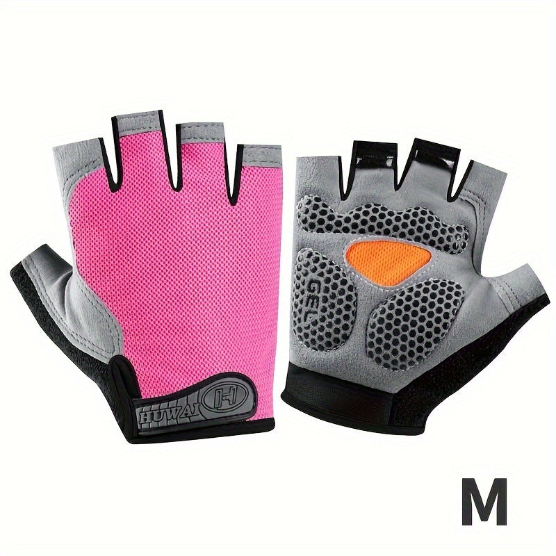 Half-Finger Breathable Polyester Fitness Gloves for Outdoor Sports Non-Slip