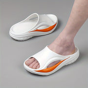 Men's Beige EVA Slides with Arch Support Thick Cushioned Sole Non-Slip Indoor Outdoor Summer