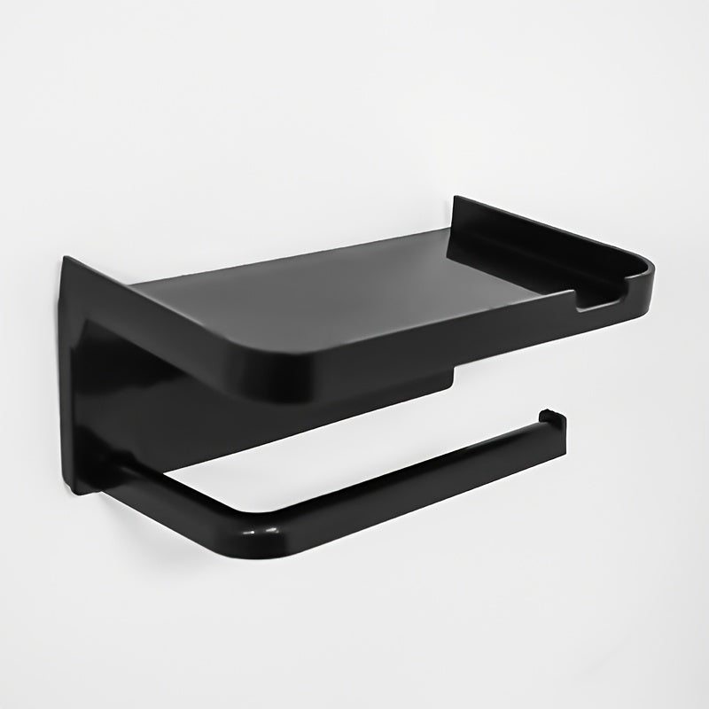 Самоклеящийся держатель для туалетной бумаги с ящиком для хранения бумаги и телефона.