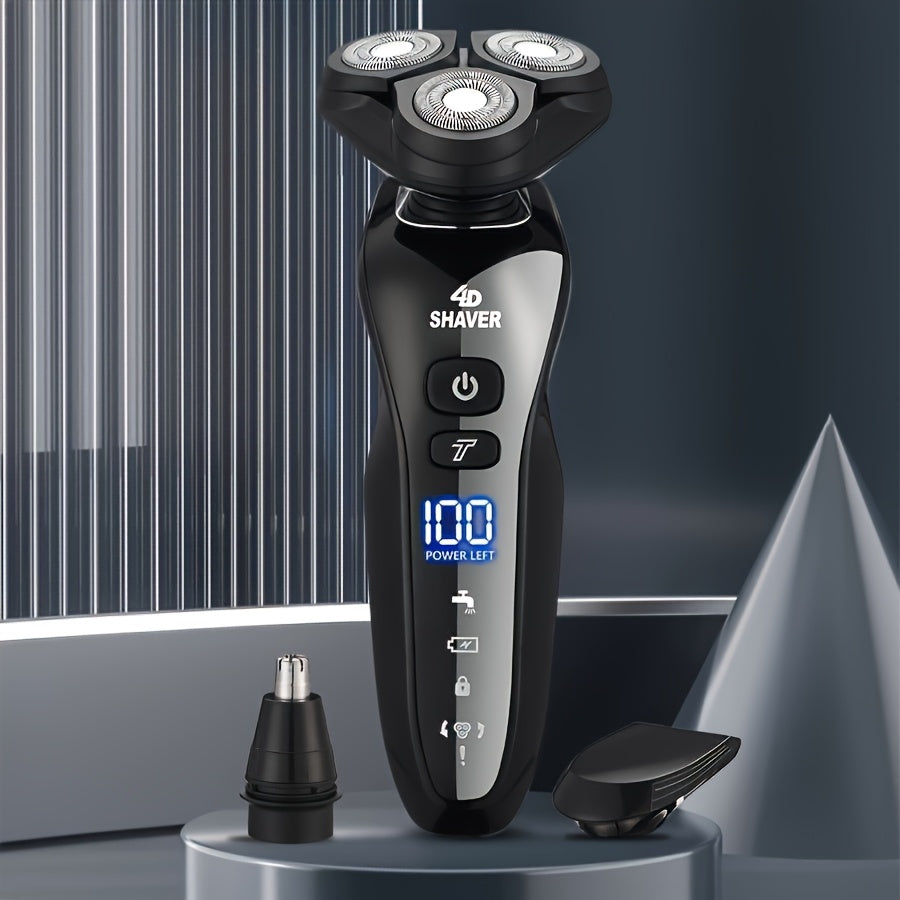 Men's Electric Shaver Set 3-in-1 Rechargeable Stainless Steel Wet Dry Grooming