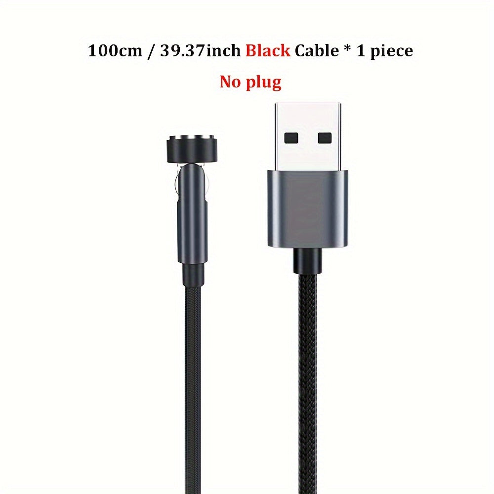 60W USB Type-C Micro zaryadlash kabeli, magnitli aylanuvchi ulanish, naylon braid, ma'lumotlarni uzatish