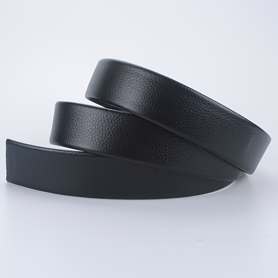 Unisex Adjustable PU Leather Belt with Automatic Buckle for Jeans and Dress Pants