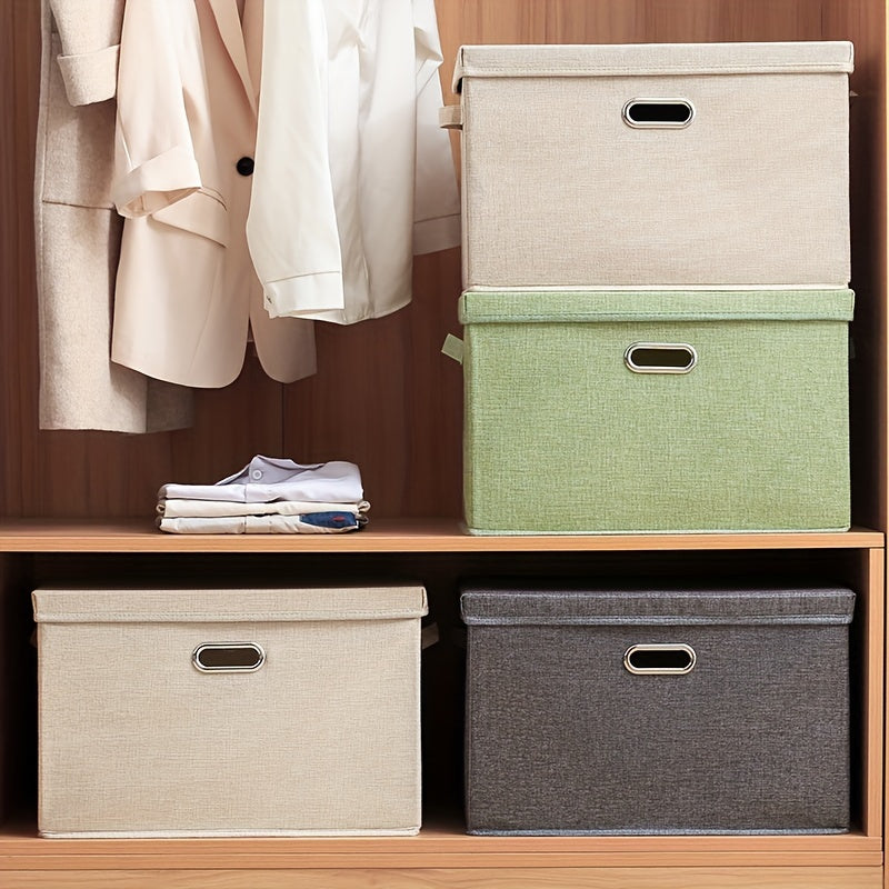 Caja de almacenamiento de tela de estilo vintage, organizador rectangular impermeable para ropa y juguetes