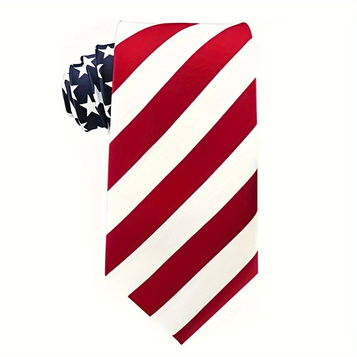 Men's Patriotic Red White Blue Striped Necktie for Formal Occasions