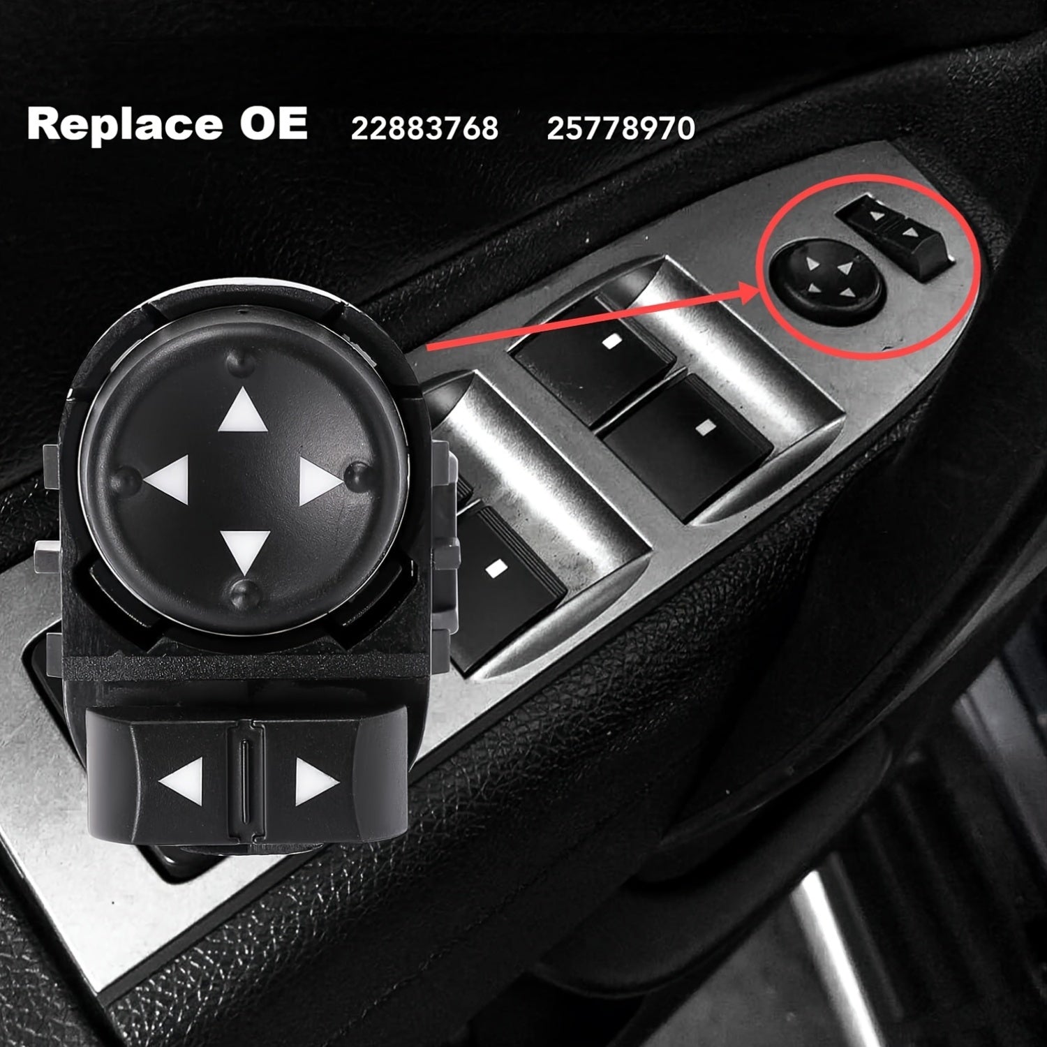 Silverado Sierra 1500 2500 3500 HD uchun orqa ko‘rish oyna o‘tkazgichi, 9 pin, batareyasiz