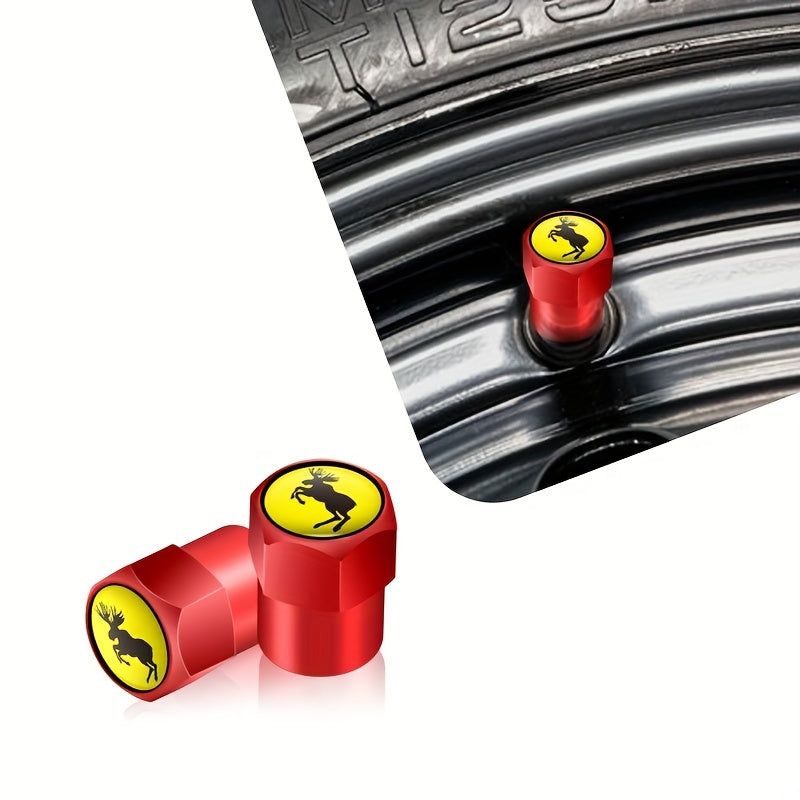 Juego de 4 tapas de válvula de neumático de metal para coche con diseño de ciervo