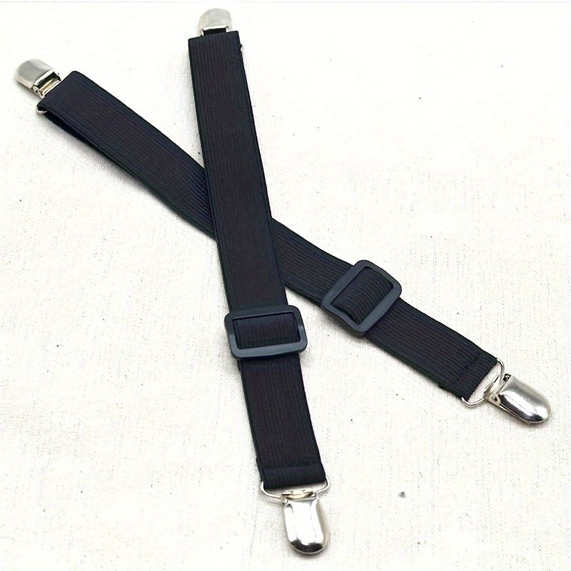 Adjustable Elastic Bed Sheet Straps Set of 2 Fitted Sheet Fasteners for Mattresses and Sofas