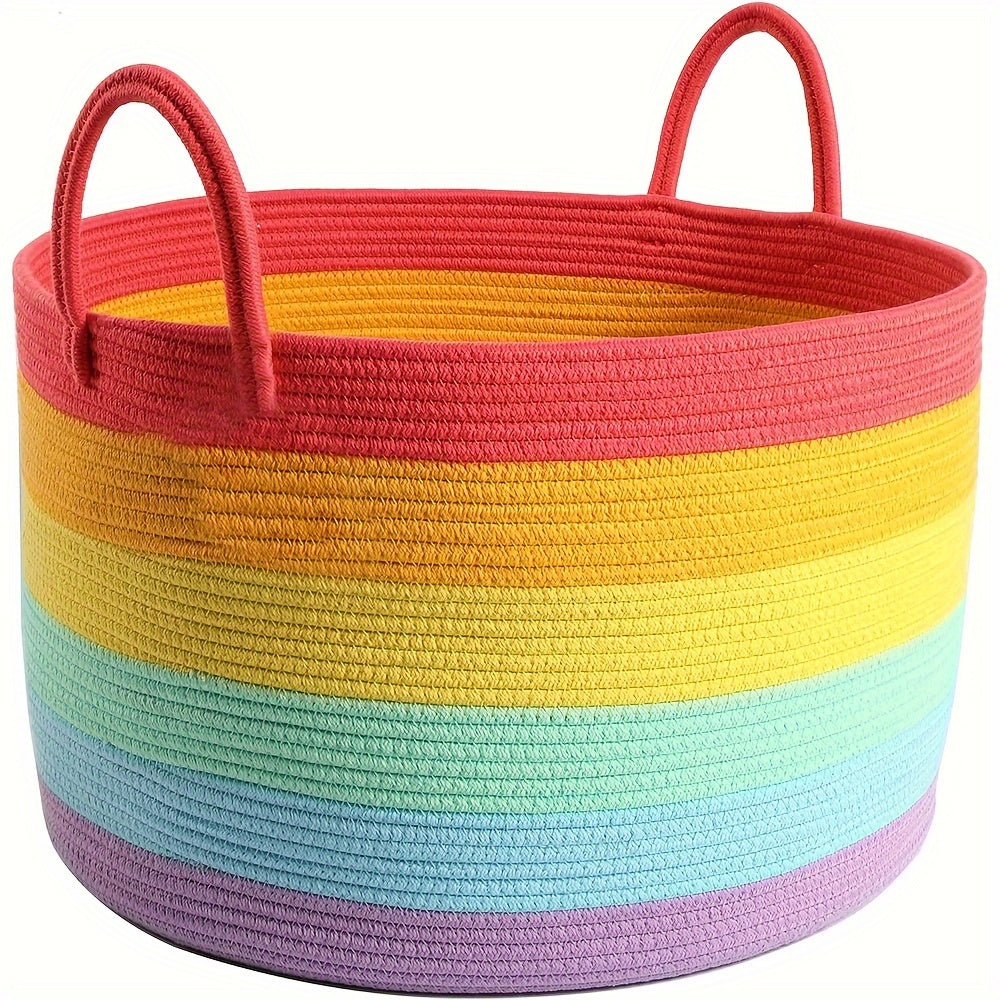 Large Capacity Rainbow Storage Basket for Holiday Gift Organizer