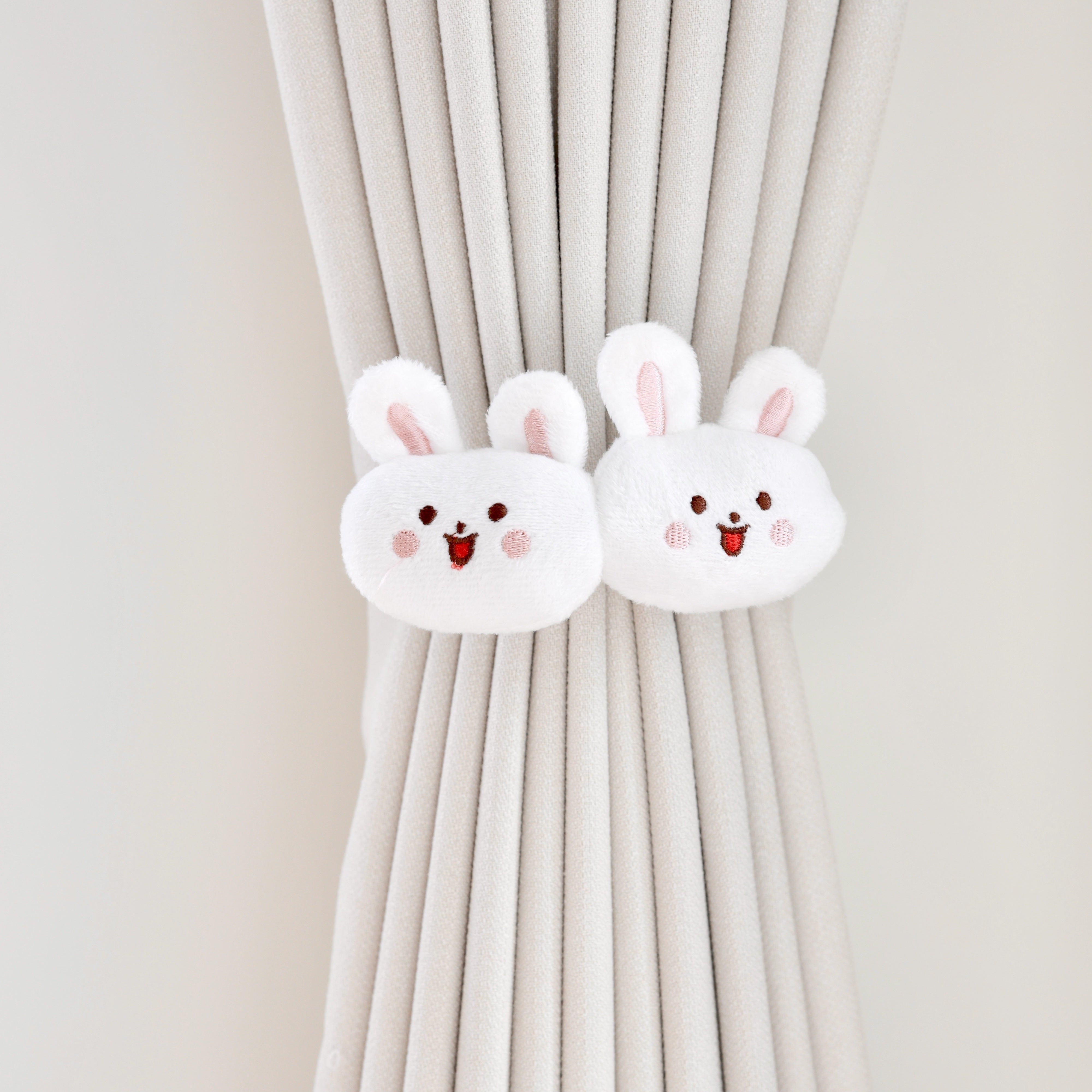 Children's Cartoon Curtain Tiebacks with Little Bear and Rabbit Design