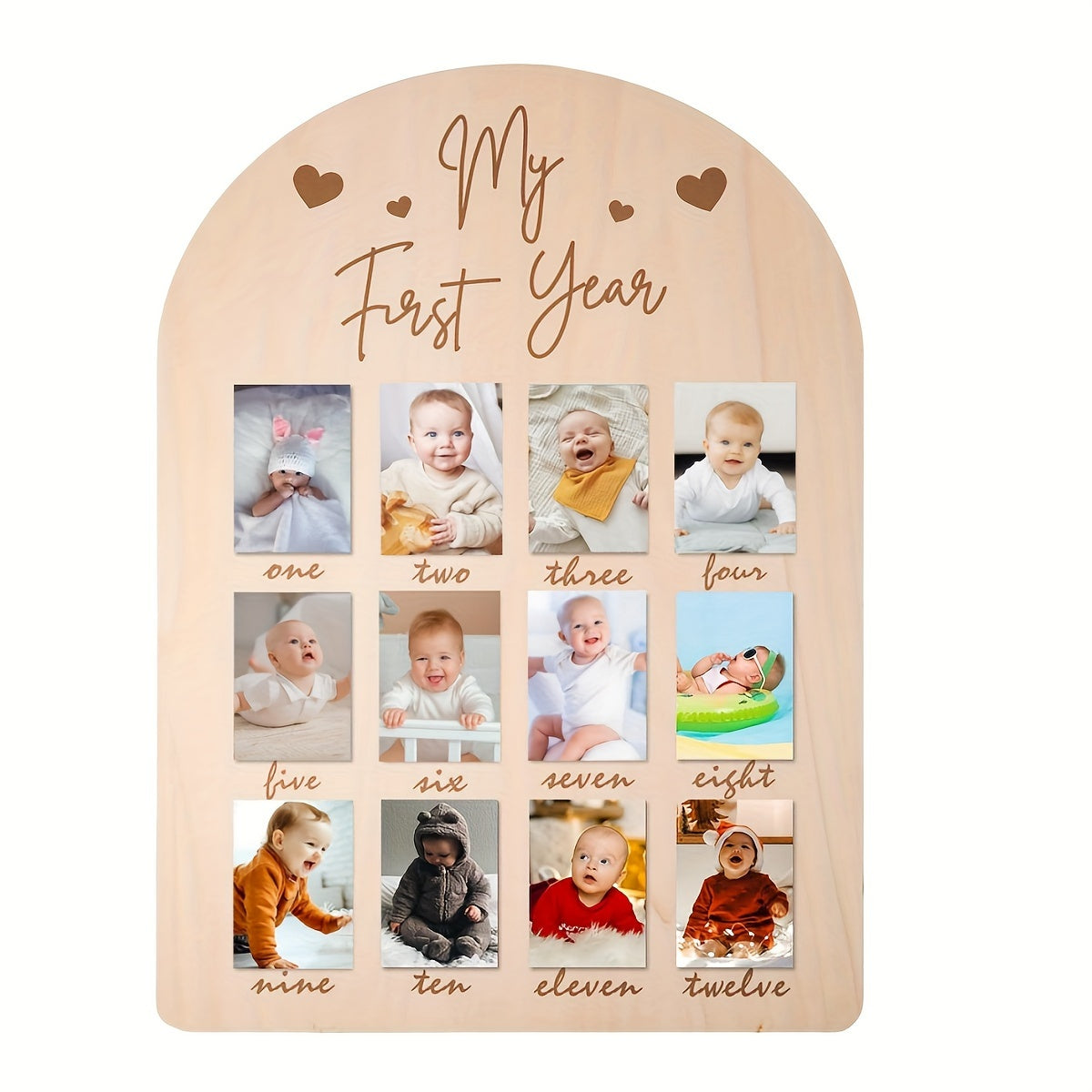Деревянная фоторамка для празднования важных событий, настольная календарная карточка для домашнего декора - идеальный подарок на 1-й день рождения для мамы и декор детской комнаты