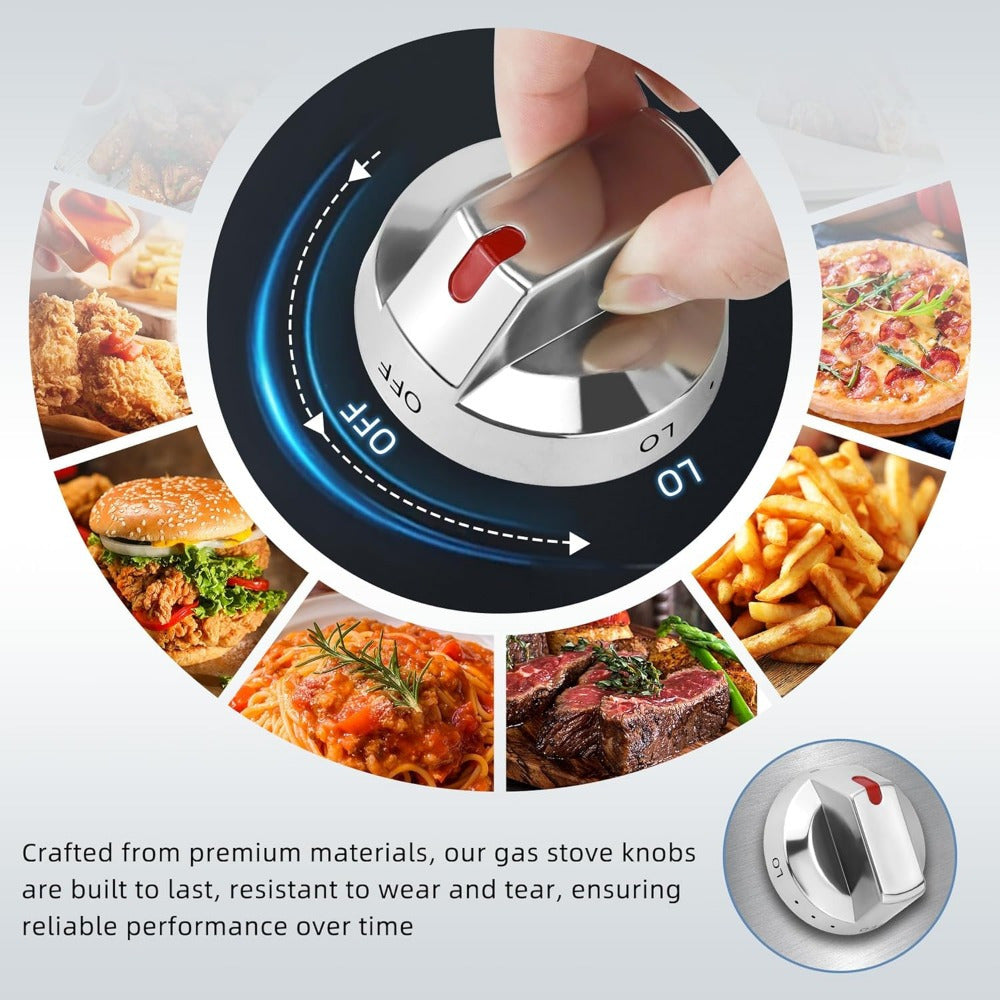 Metal D-Shaped Control Knob for Gas Stoves Compatible with NX58F5700WS NX58H5600SS NX58H5650WS NX58J7750SS