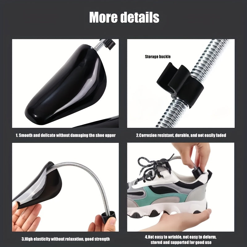 10 Pcs Adjustable Black Shoe Tree Inserts for Men Women Plastic Shoe Holders