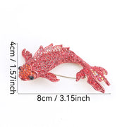 Goldfish Brooch Rhinestones Enamel Koi Fish Lapel Pin for Dresses Sweaters and Suits