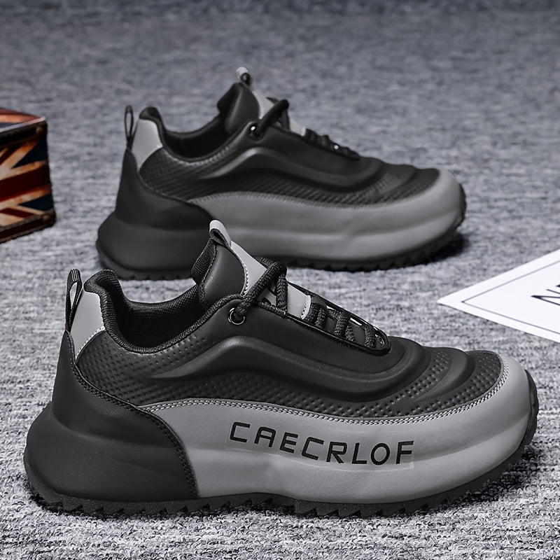 Men's Casual Sneakers Navy Blue White Red Breathable Mesh Non-Slip Low Top Running Outdoor