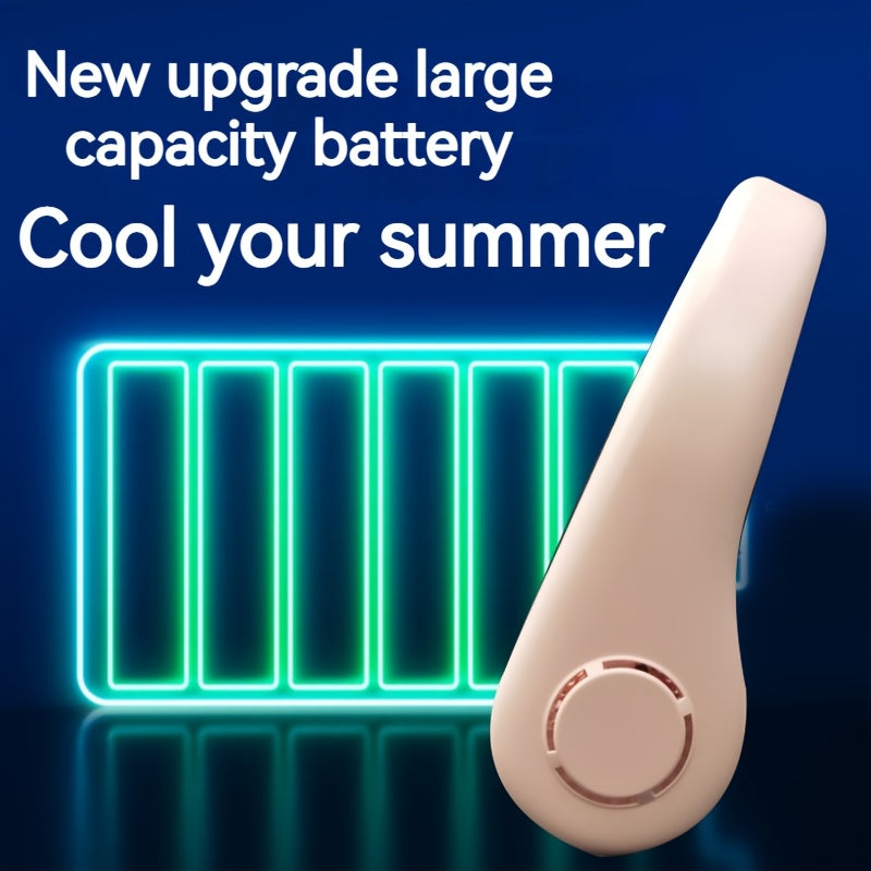 Large Diameter No-Blade Neck Fan with 5 Speed USB Rechargeable 360° Cooling