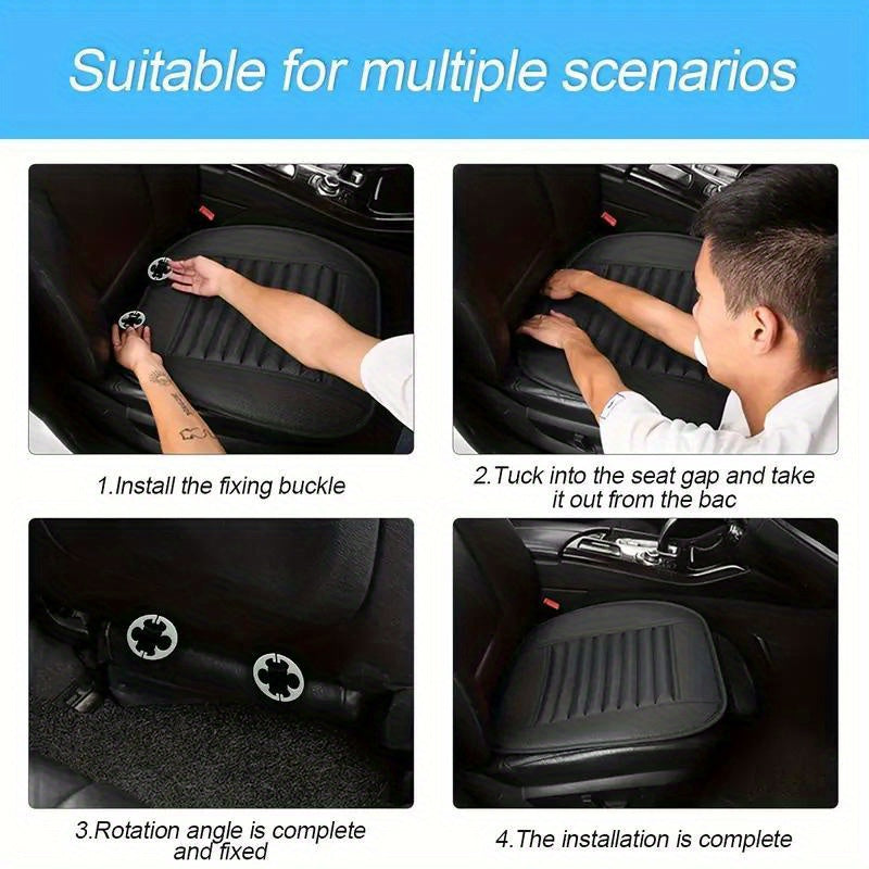 Universal Fit Breathable Faux Leather Car Seat Covers Moisture-Wicking Set