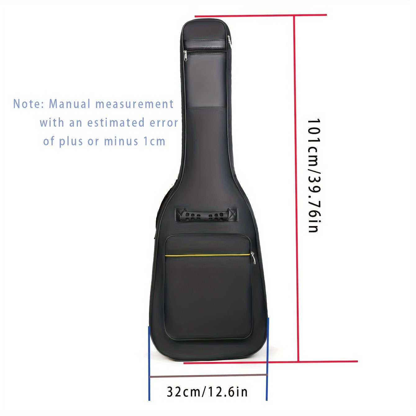 Черный водонепроницаемый электрогитарный кейс для гитар длиной 39 дюймов с двумя плечевыми ремнями