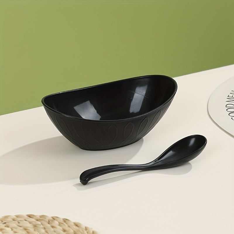 Juego de 2 cuencos de trigo plateados con cuchara, reutilizables, irrompibles, ligeros, utensilios de cocina para ensaladas, postres y pasta