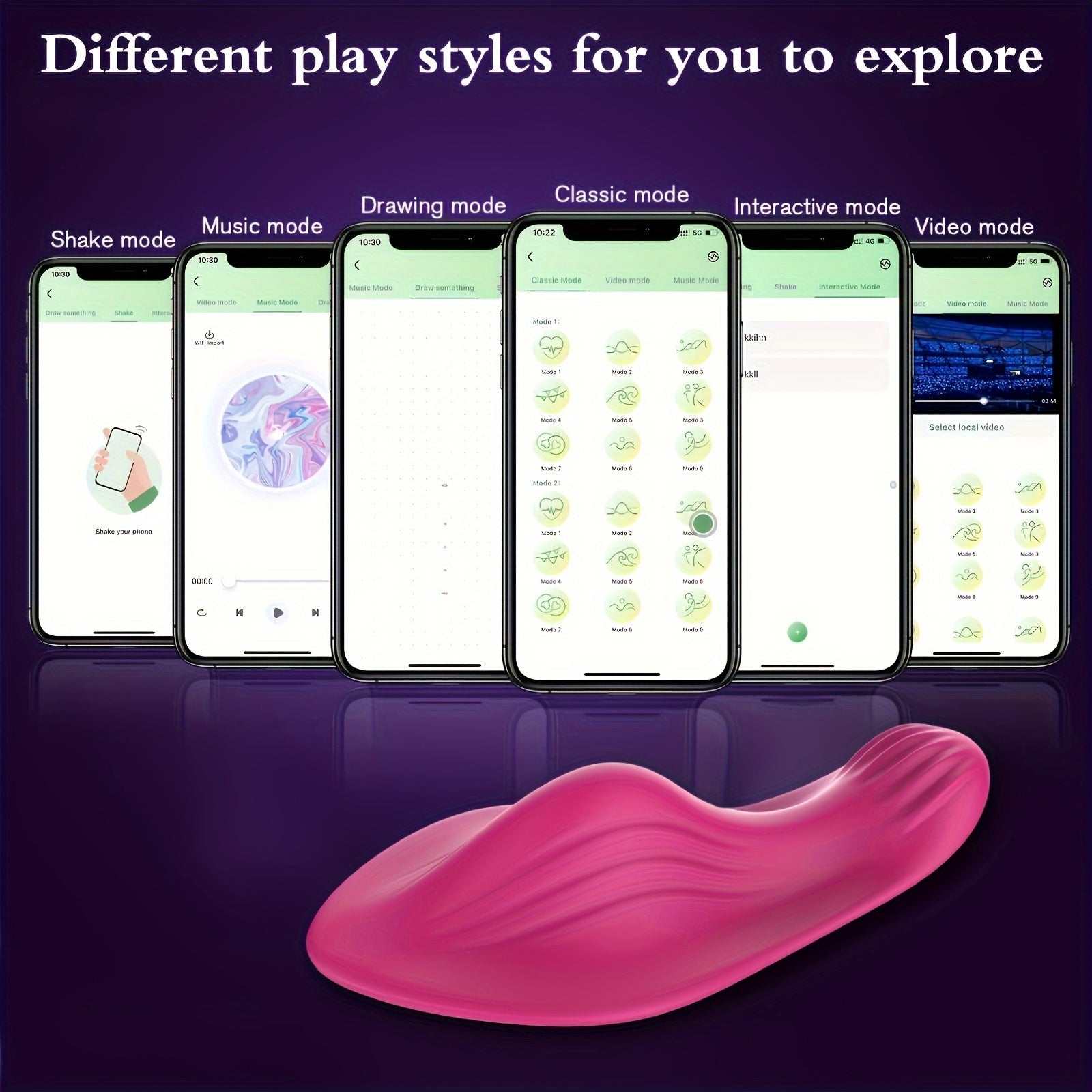 Ayol silikon kaplumbağa vibratori, APP boshqaruvi va 9 ta titrash rejimi bilan