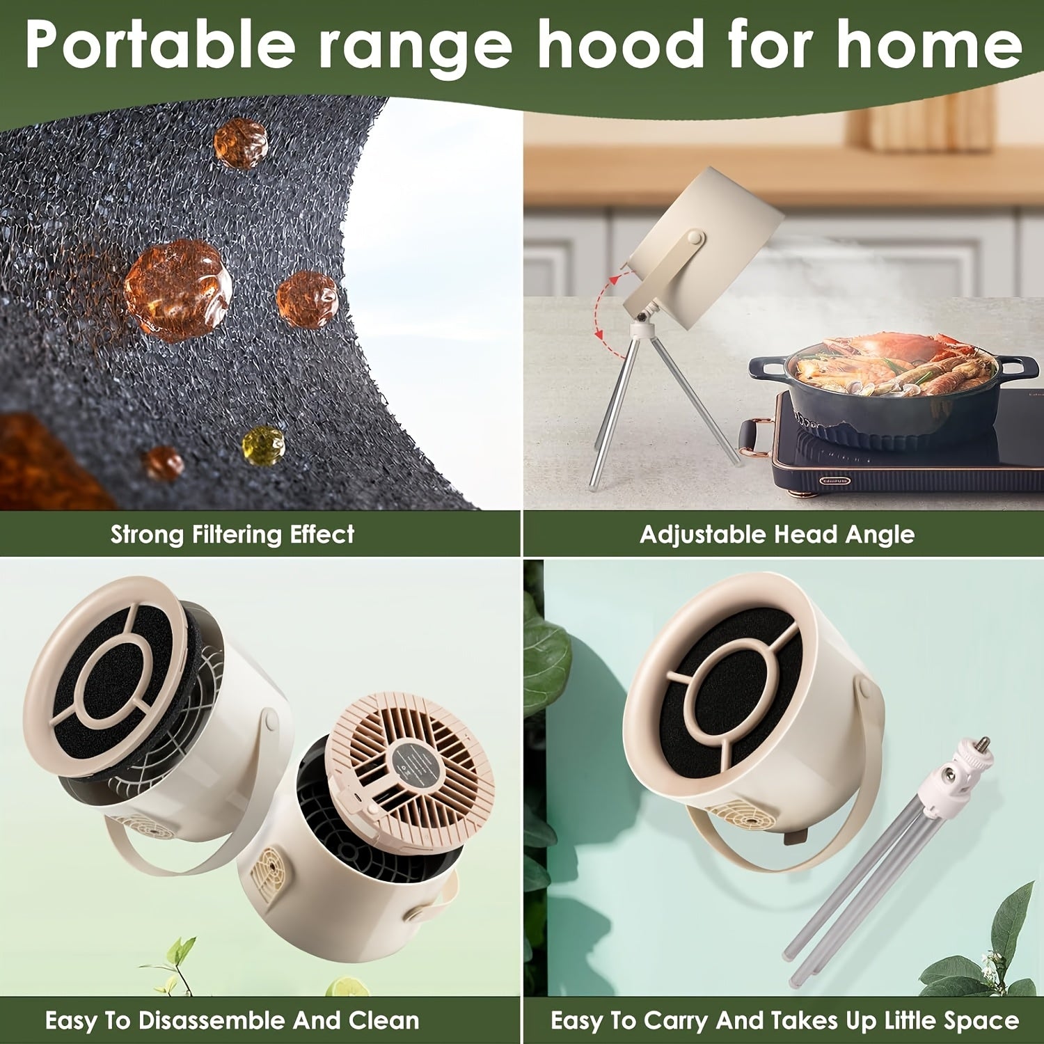 Kuchlanishi ≤36V bo'lgan oshxona uchun portativ USB bilan ishlaydigan range hood.