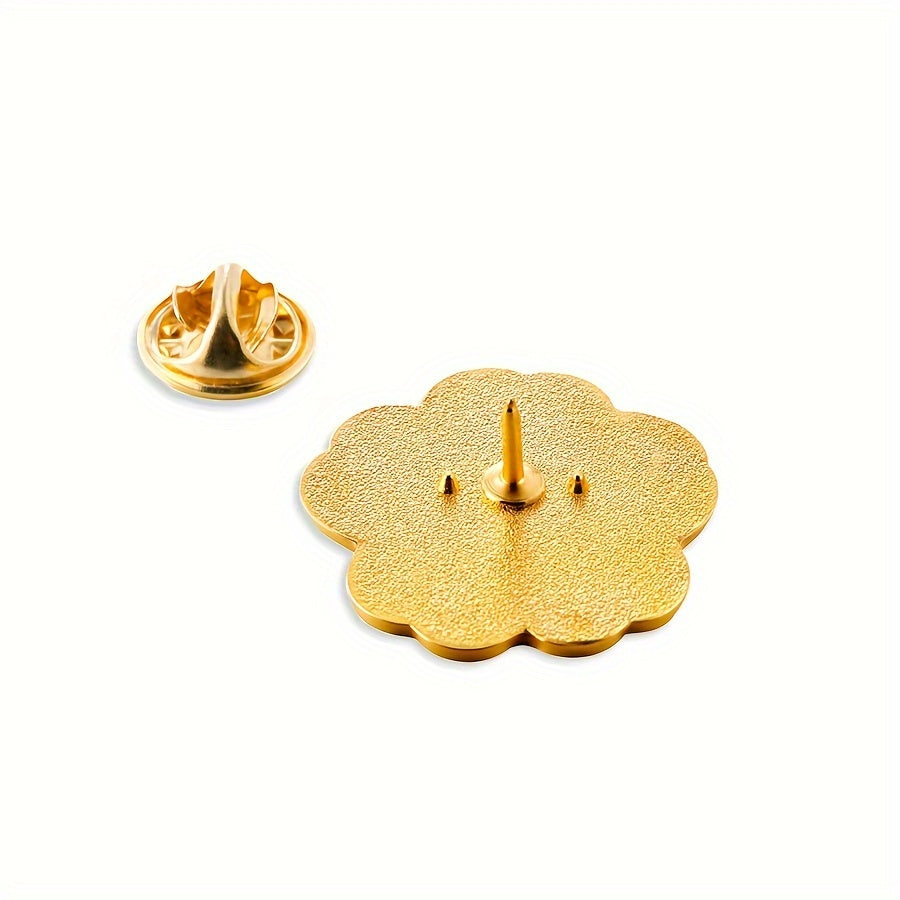 Set of 10 Patriotic Red Flower Alloy Brooches for Men and Women