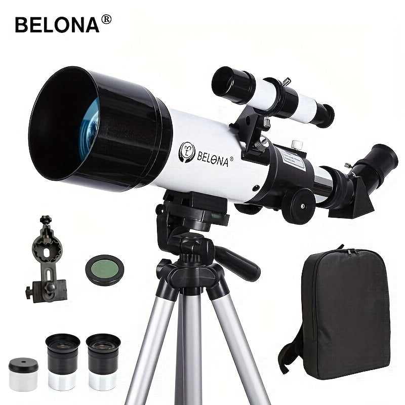 Adults' 70mm Aperture 400mm AZ Refractor Telescope for Astronomy and Stargazing with Smartphone Adapter