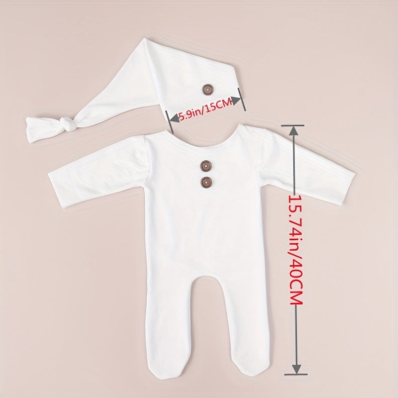 Newborn Baby Christmas Bodysuit with Hat and Tails for Photography