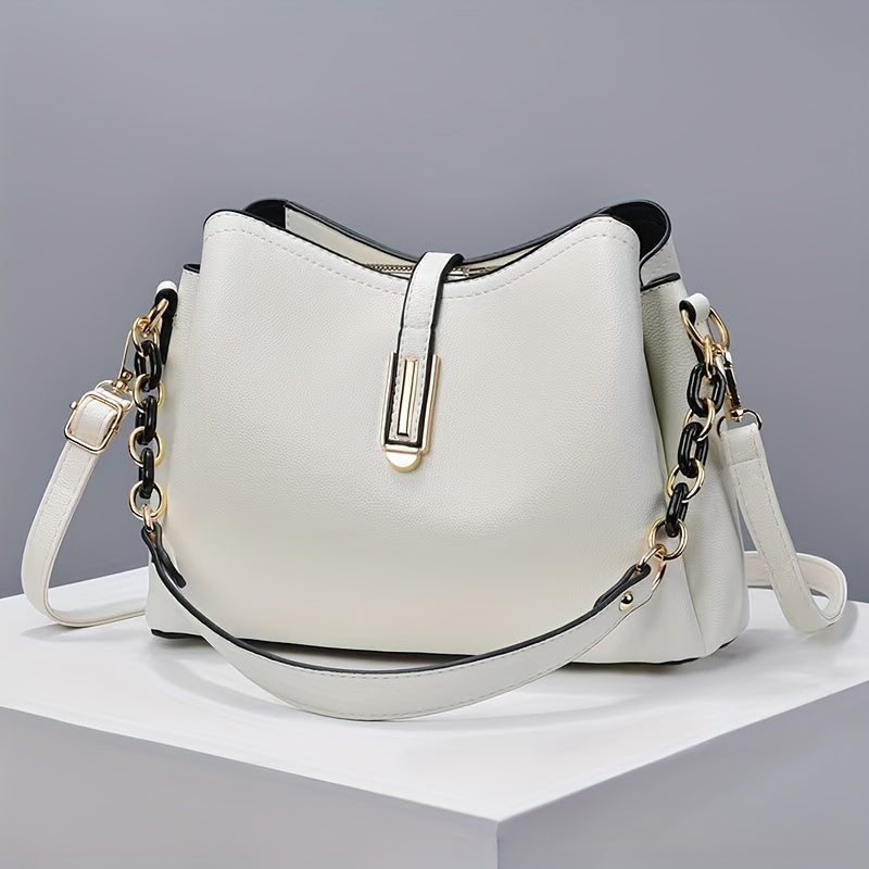 Women's Crossbody Bag with Zipper Closure, Stain-Resistant PU Material, Adjustable Strap, Polyester Lining