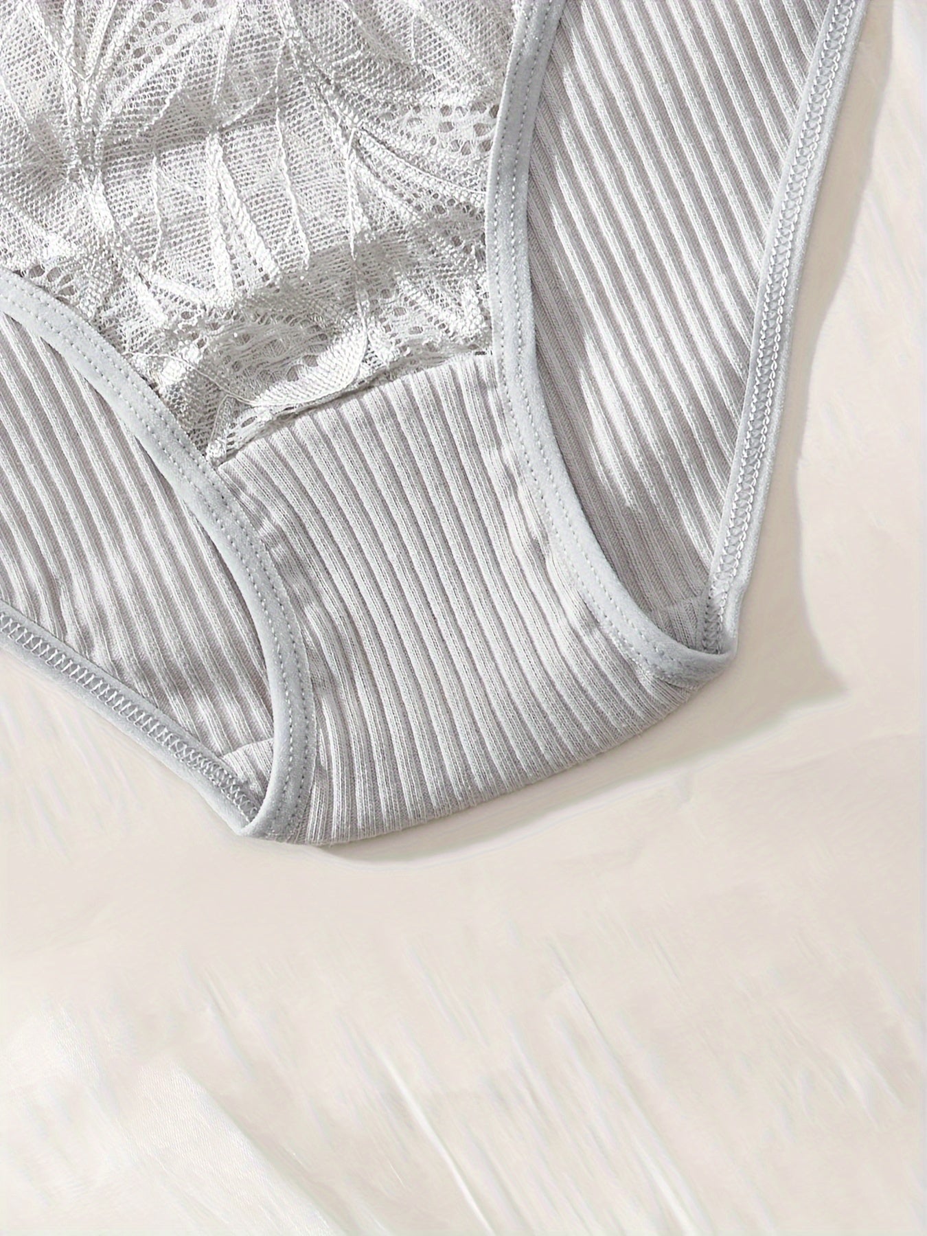 1 Элегантные хлопковые трусики с кружевной отделкой для женщин, дышащее трикотажное нижнее белье, удобное и стильное, взрослое - 1 упаковка