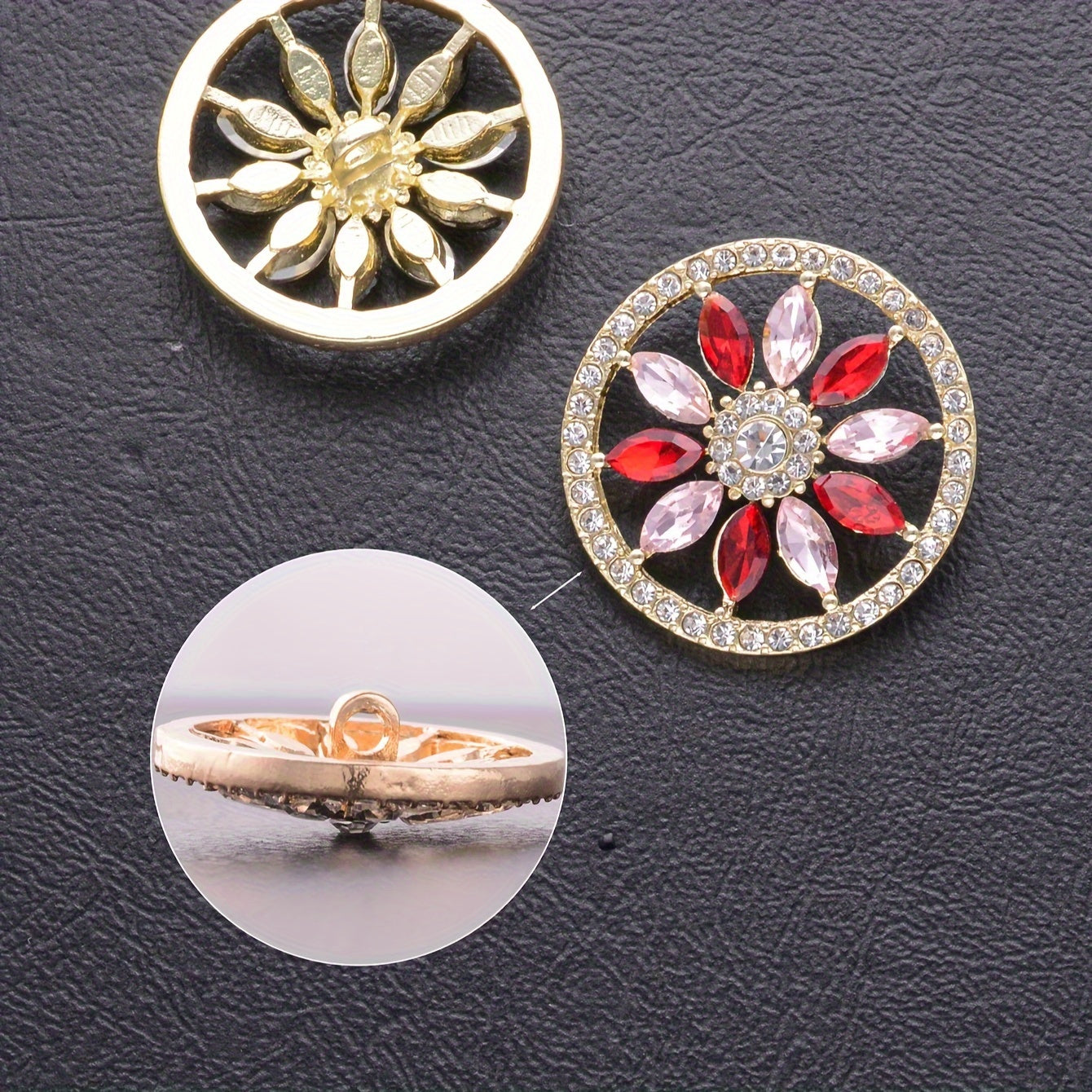 Set of 4 Antique Chic Alloy Buttons Circular Stylish Pins for Shirts Blouses Coats