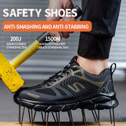 Men's Breathable Steel Toe Work Sneakers Puncture-Resistant Safety Shoes