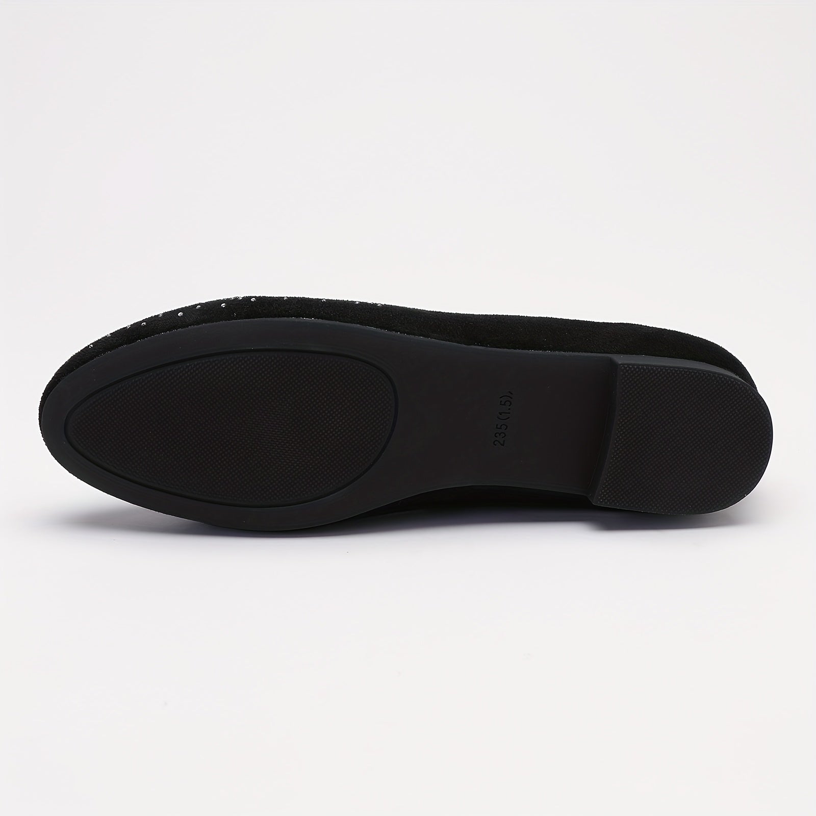 Women's Lightweight Flat Shoes Rhinestone Studded Comfortable Stylish Black