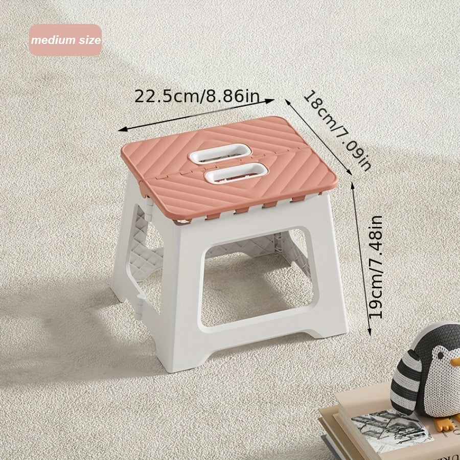 Taburete de plástico plegable de una pieza para uso exterior, asiento portátil y resistente para adultos