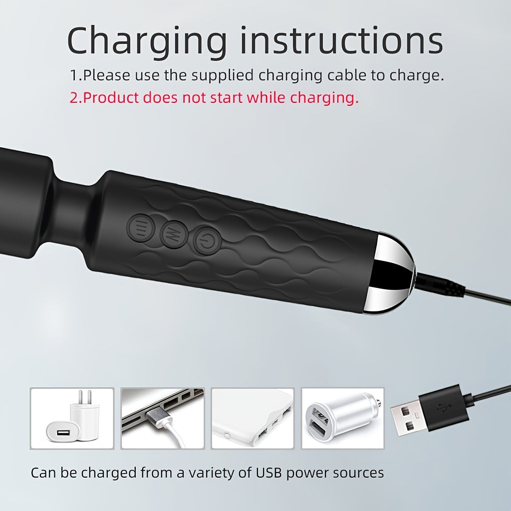 Women's Silicone Clitoral and Anal Vibrator Wand Sex Toy