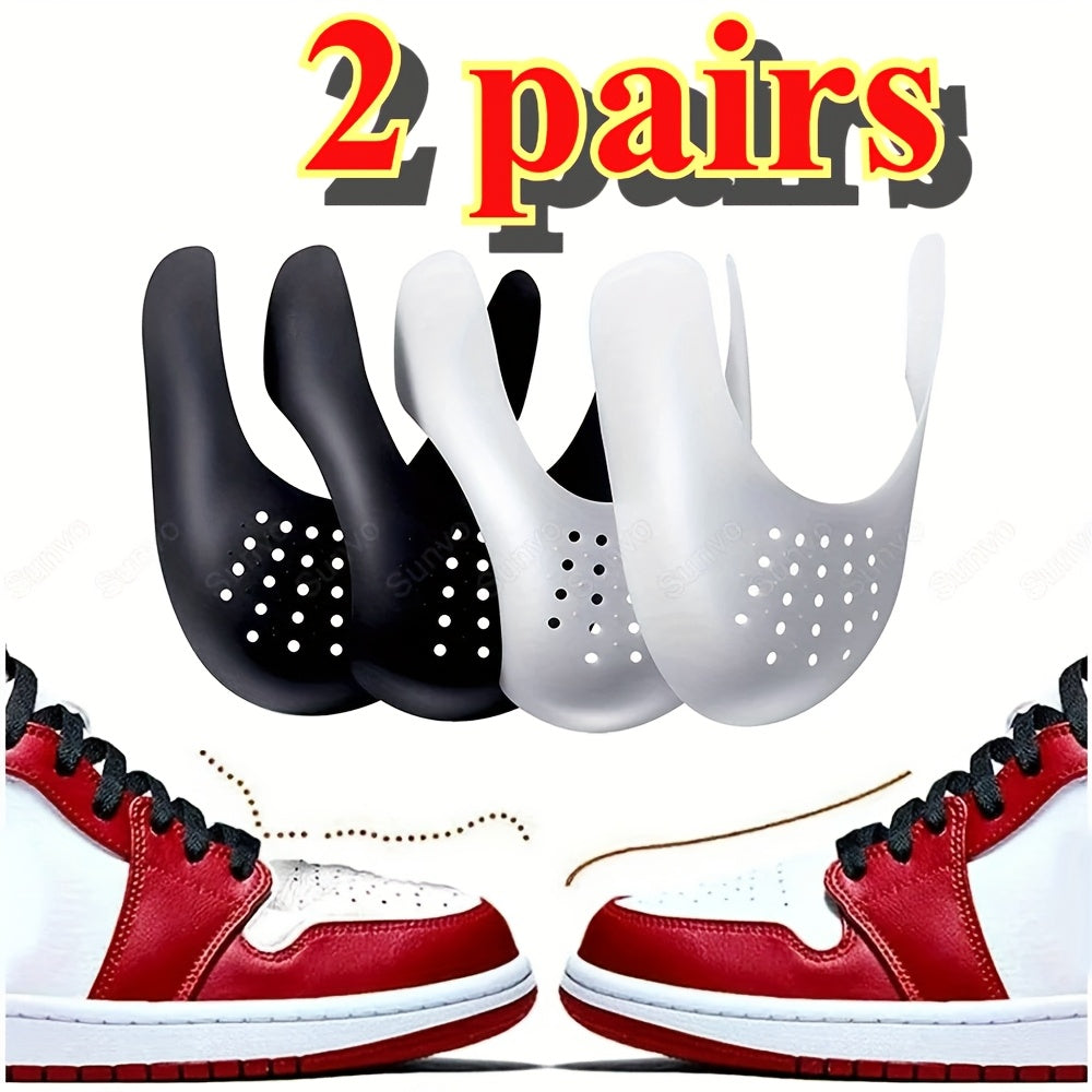 2 Pairs Anti-Wrinkle Shoe Stretchers for Sneakers Black White