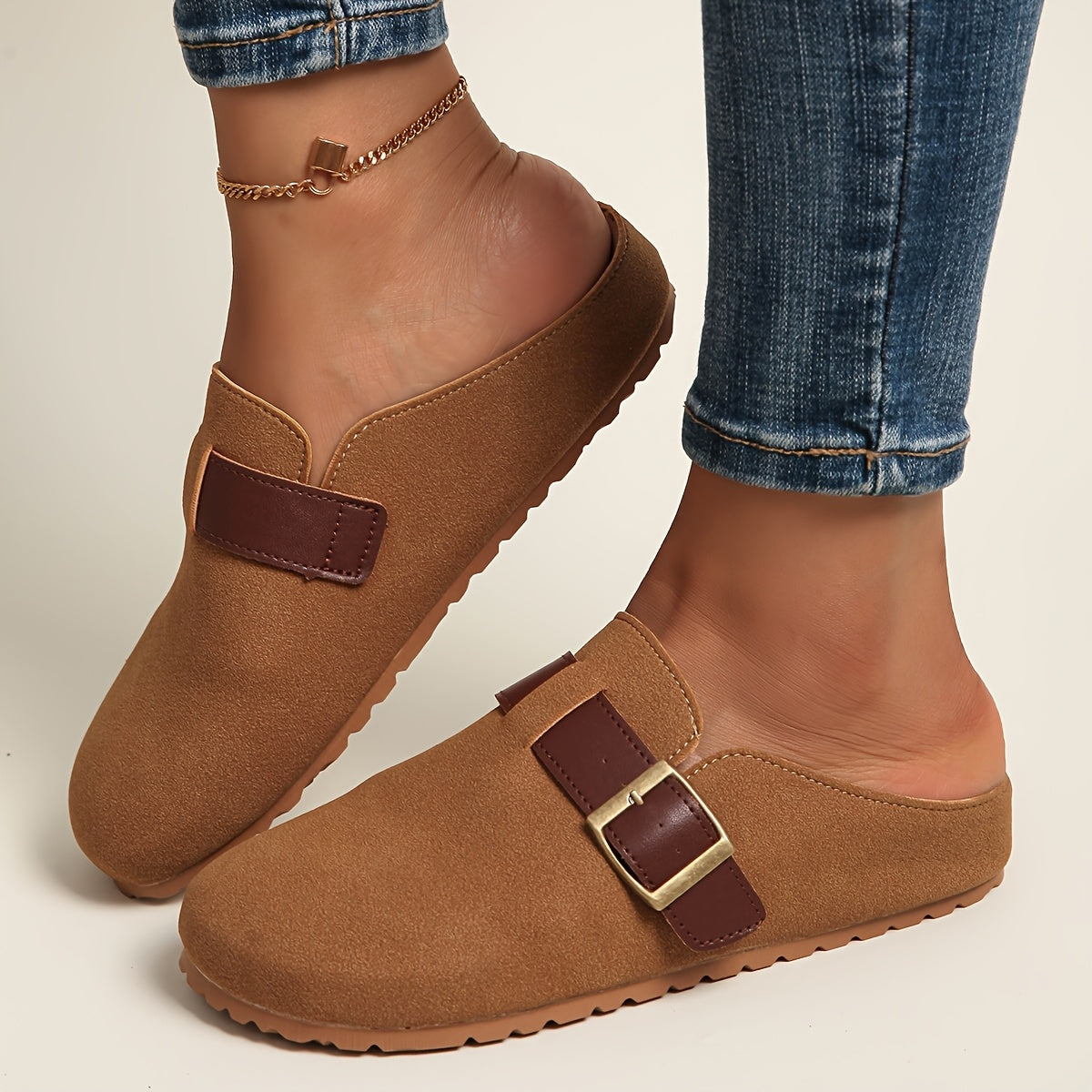 Women's Plus Size Mules Soft Sole Slip-On Casual Work Shoes