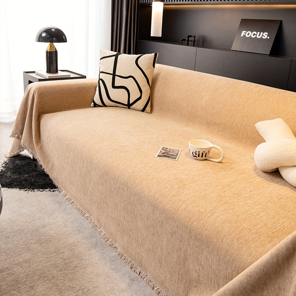 Tasselli suv o'tkazmaydigan divan qoplamasi, yuvilishi mumkin va bardoshli, yashash xonasi uy bezaklari uchun universal mebelni himoya qilish.