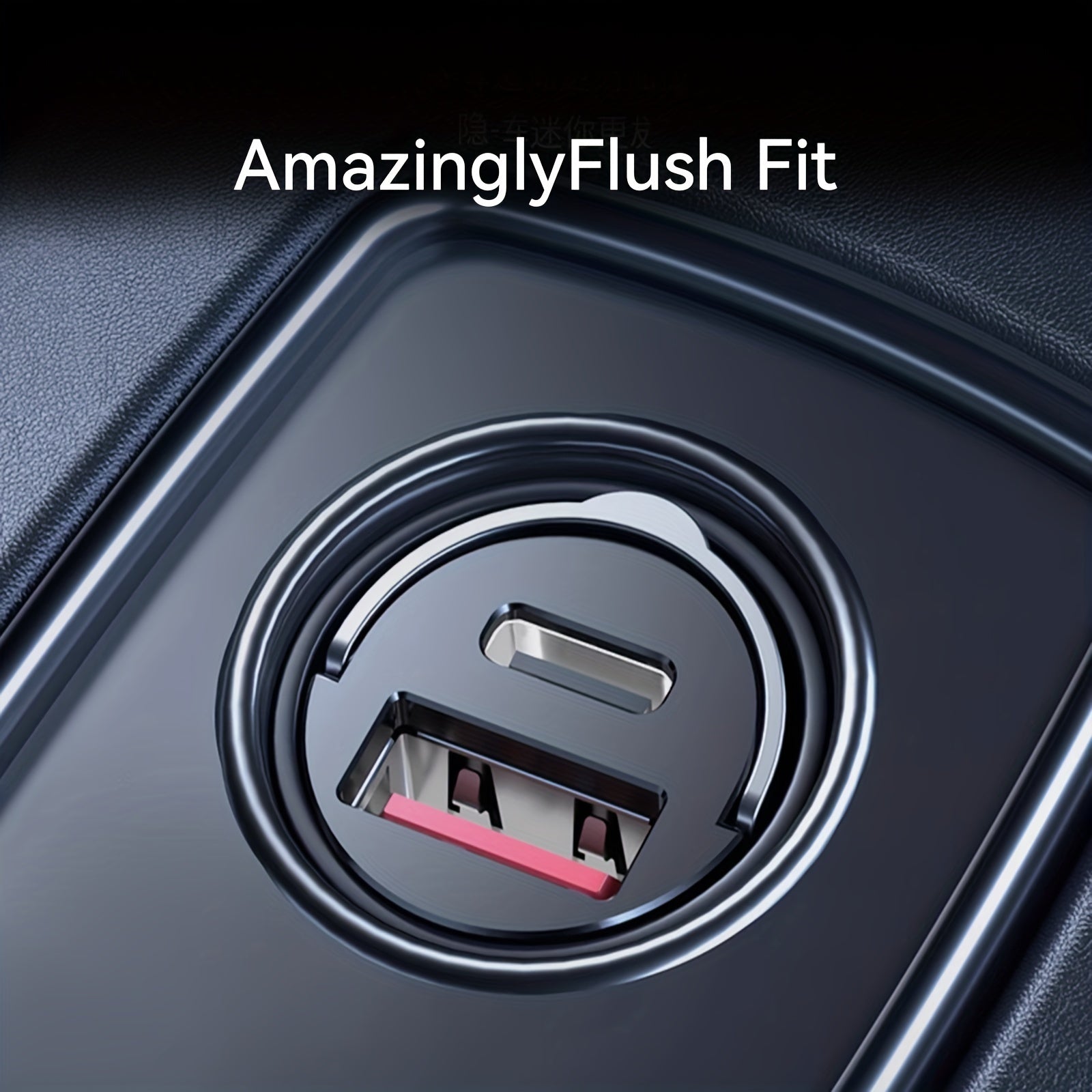 Mini USB Car Charger Dual Port 100W Fast Charging Metal Finish