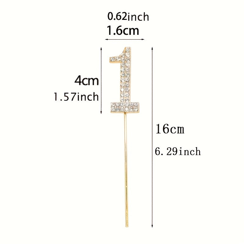 Gold or Silver Rhinestone Cake Topper for Birthdays Weddings and Showers