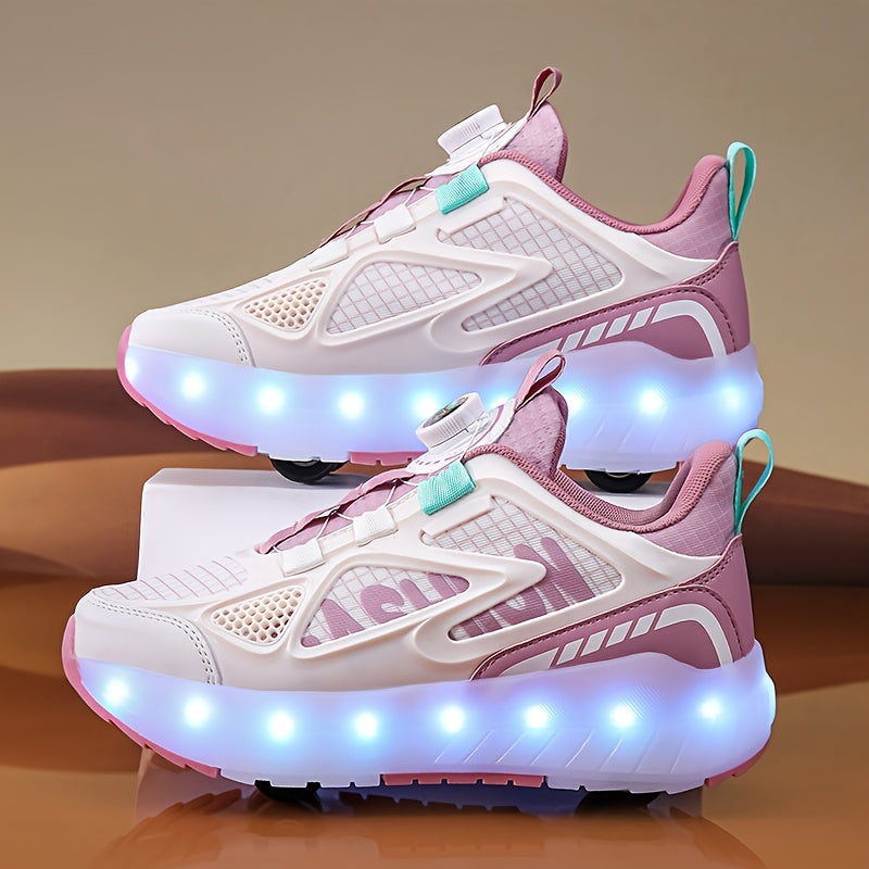 Kids LED Roller Skates for Boys and Girls Sizes 28-40 Removable PU Wheels 16 Light Modes