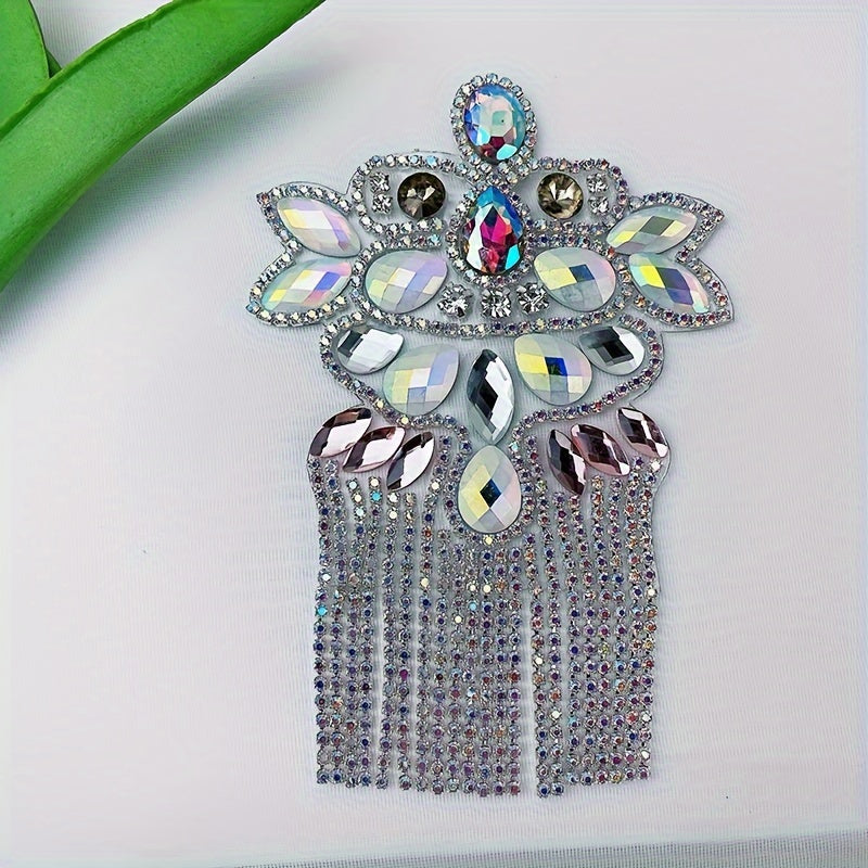 Unisex Glass Rhinestone Flower Applique for Wedding Dresses Shoes and Bags
