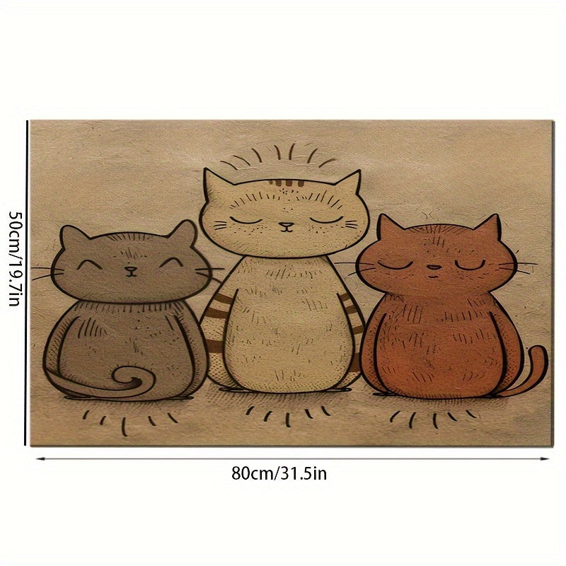 Cute Cat and Dog Pet Placemat Polyester Easy to Clean All Seasons