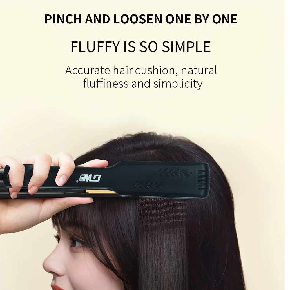 GW Mini Sochni Tekislovchi, 45W Unisex-Adult Sayohat O'lchamidagi Burama Temir, Moslashtiriladigan Harorat bilan, Alyuminiy Qotishma Isituvchi Plita, Qisqa Sochlar uchun Portativ Qorin To'lqin Klipi, Yevropa