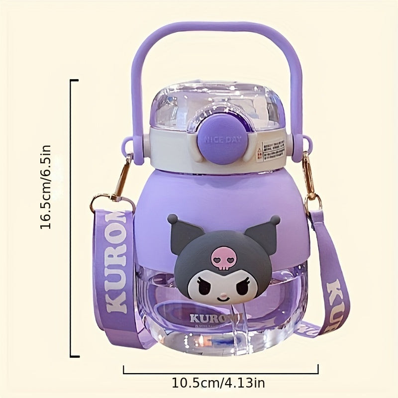Large 35.5oz Tritan Water Bottle with Kuromi and Melody Designs Leakproof Straw Portable for Travel and Fitness