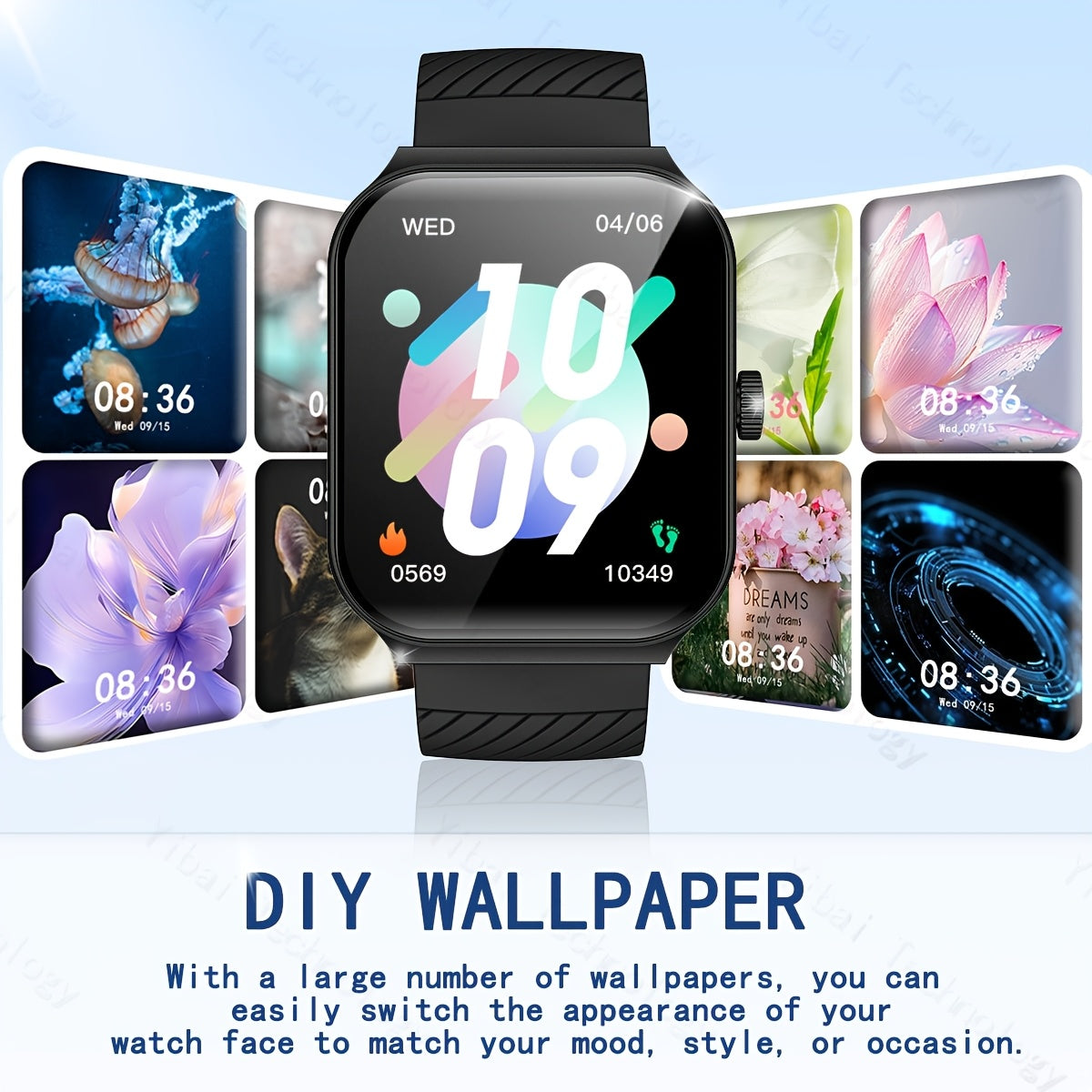 Unisex Multifunctional Smart Watch with Wireless Calls Messages Sports Modes Remote Camera Music Control