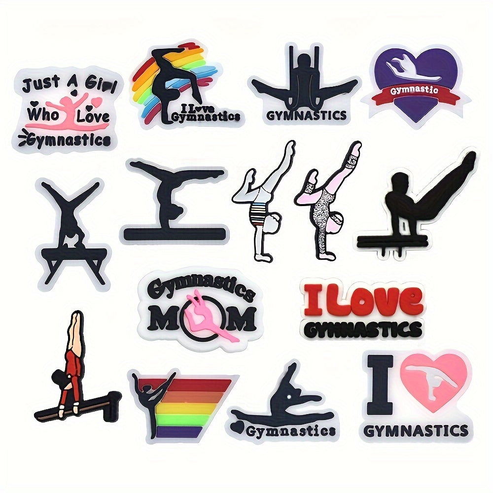 10 Pcs Gymnastics Shoe Charms Set Durable PVC Assorted Designs for Clogs