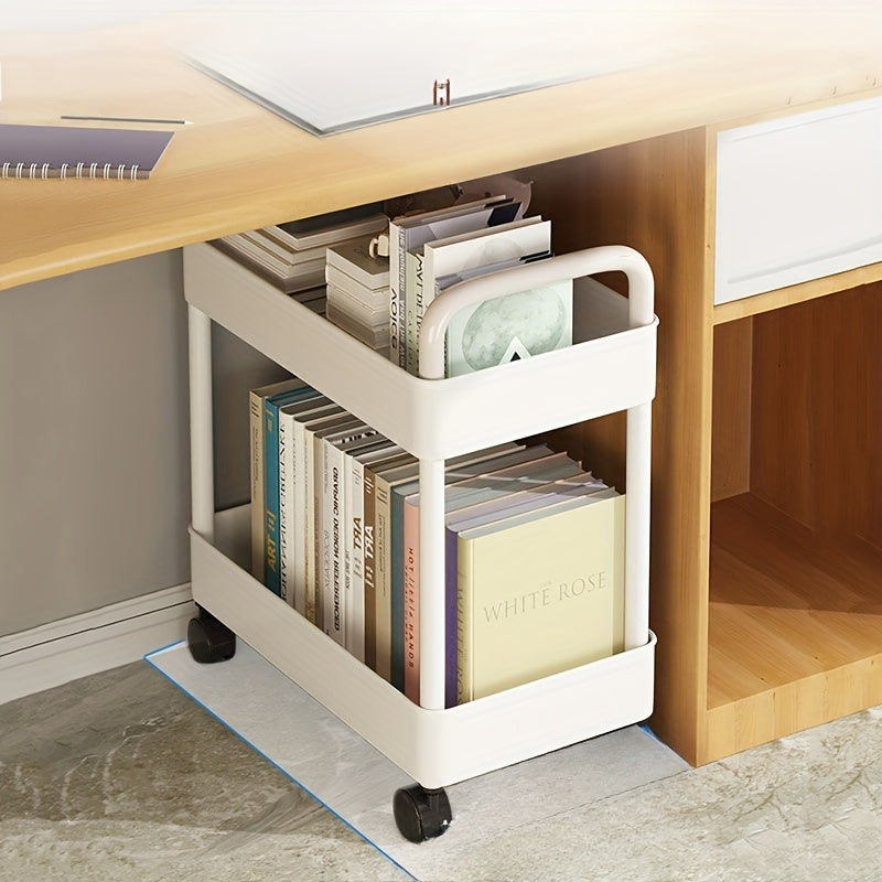Flexible Rolling Cart with Multiple Layers for Kitchen, Bathroom, Living Room Storage